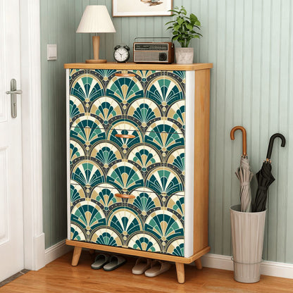 Art Deco Peacock Inspired Shoe Cabinet