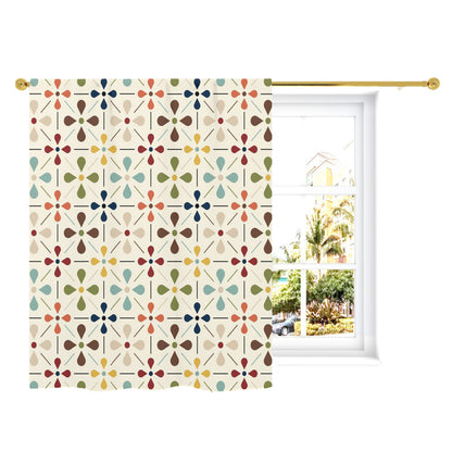 Mid Mod Scandinavian Flower Retro Curtain, Single Panel - Mid Century Modern Gal