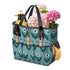 Scandinavian Teal Floral Mid Century Modern Garden Tool Bag - Mid Century Modern Gal