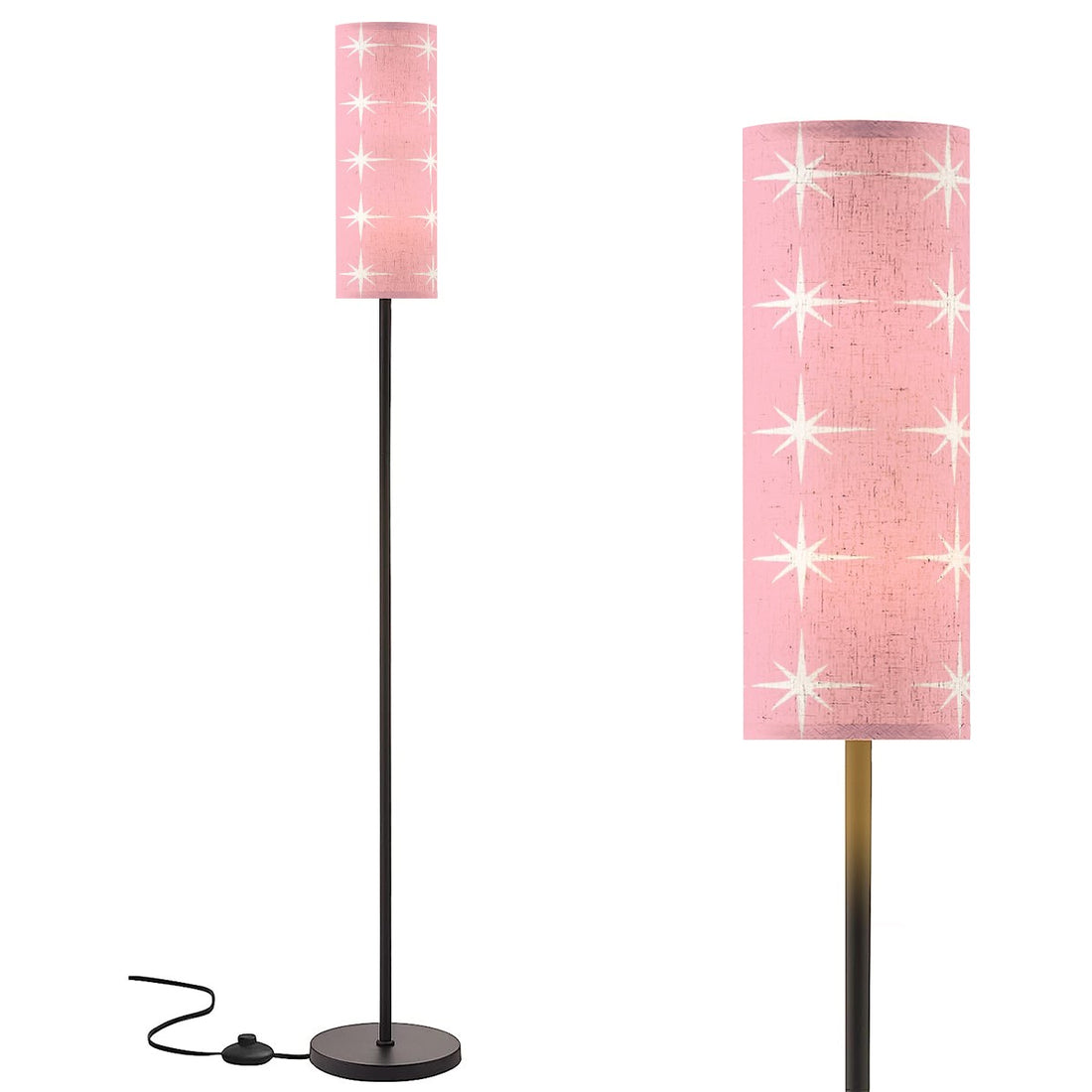 Atomic Starburst 50s Retro Mid Century Modern Pink Floor Lamp