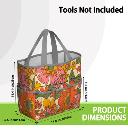 70s Retro Revival Flower Power Groovy Floral Mid Mod Garden Tool Bag - Mid Century Modern Gal