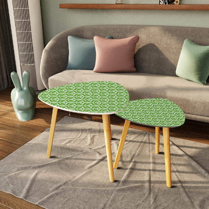 Mid Century Modern Nesting Tables Green Grass And White | Stylish Art Deco MCM End Tables - Mid Century Modern Gal