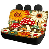 70s Mushroom Groovy Flower Power Hipster Car Seat Covers Full Set - Mid Century Modern Gal