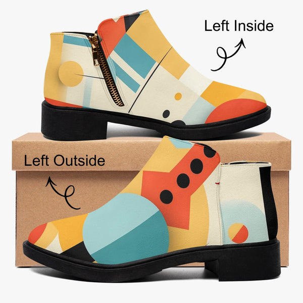 Mid Century Modern Bauhaus Designed Fashion Boots With Zipper (Unisex sizing)