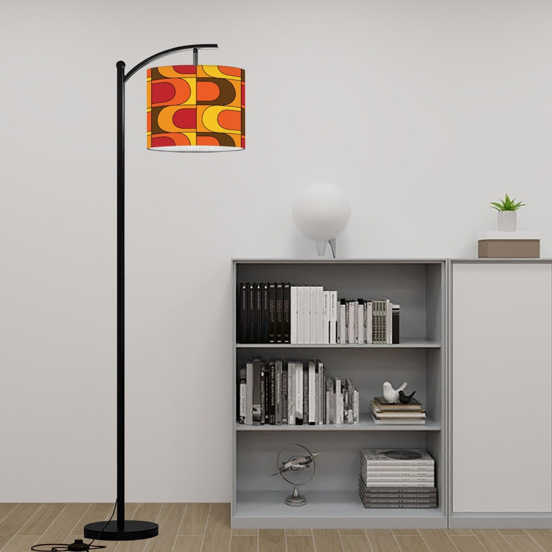 Retro 70s Groovy Mod Yellow Orange Red, Mid Century Modern Arc Floor Lamp - Mid Century Modern Gal