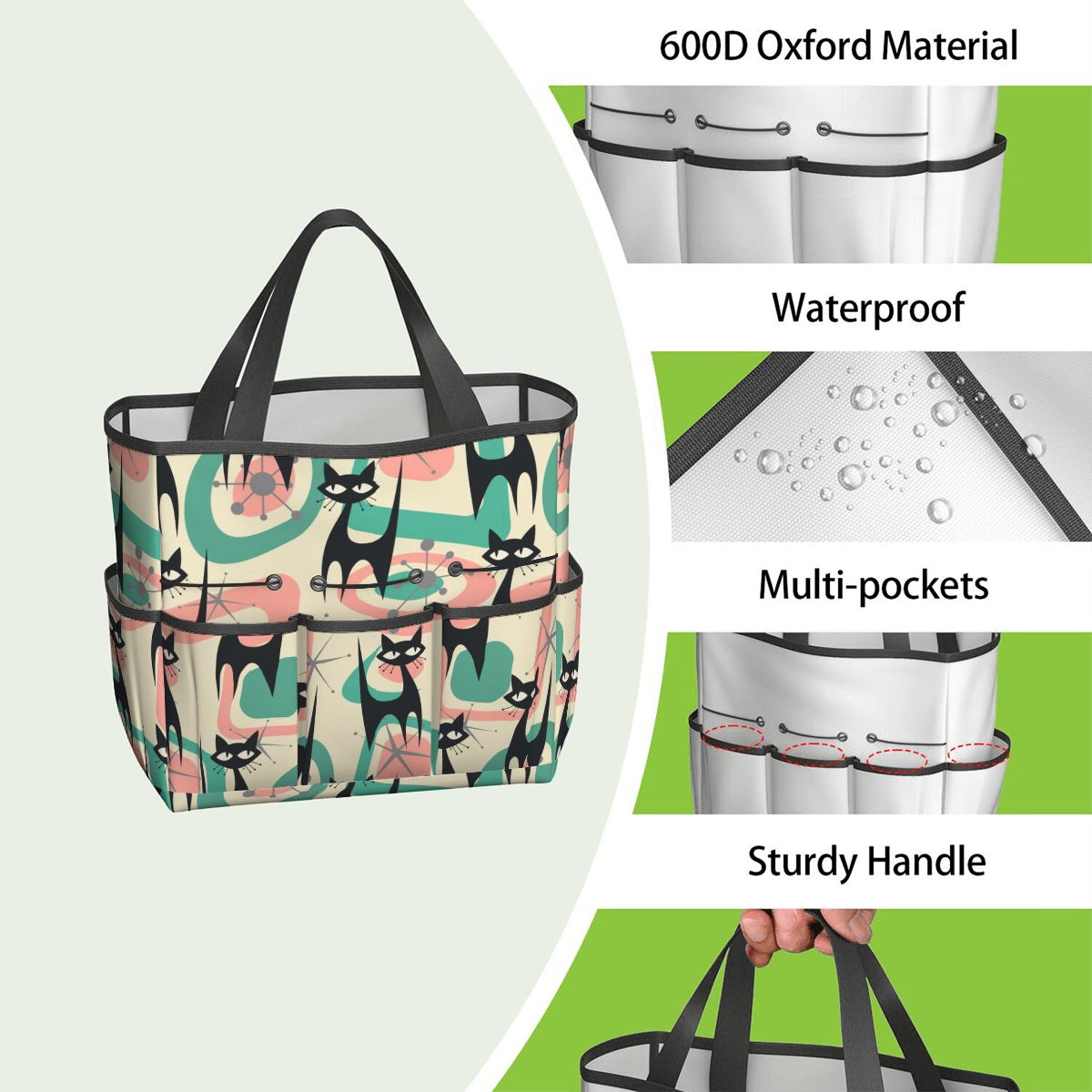 Atomic Cat Mid Century Modern Starburst Retro Kitsch Garden Tool Bag - Mid Century Modern Gal