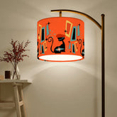 Mid Century Modern Atomic Cat , Orange Geometric Starburst Sputnik Designed Retro Arc Floor Lamp - Mid Century Modern Gal
