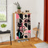 Mid Century Modern Shoe Cabinet, Black, Pink Atomic Cats Mid Mod Storage Organization - Mid Century Modern Gal