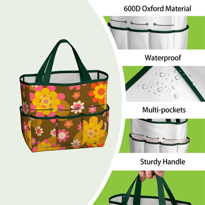 Retro 70s Groovy Flower Power Garden Tool Bag