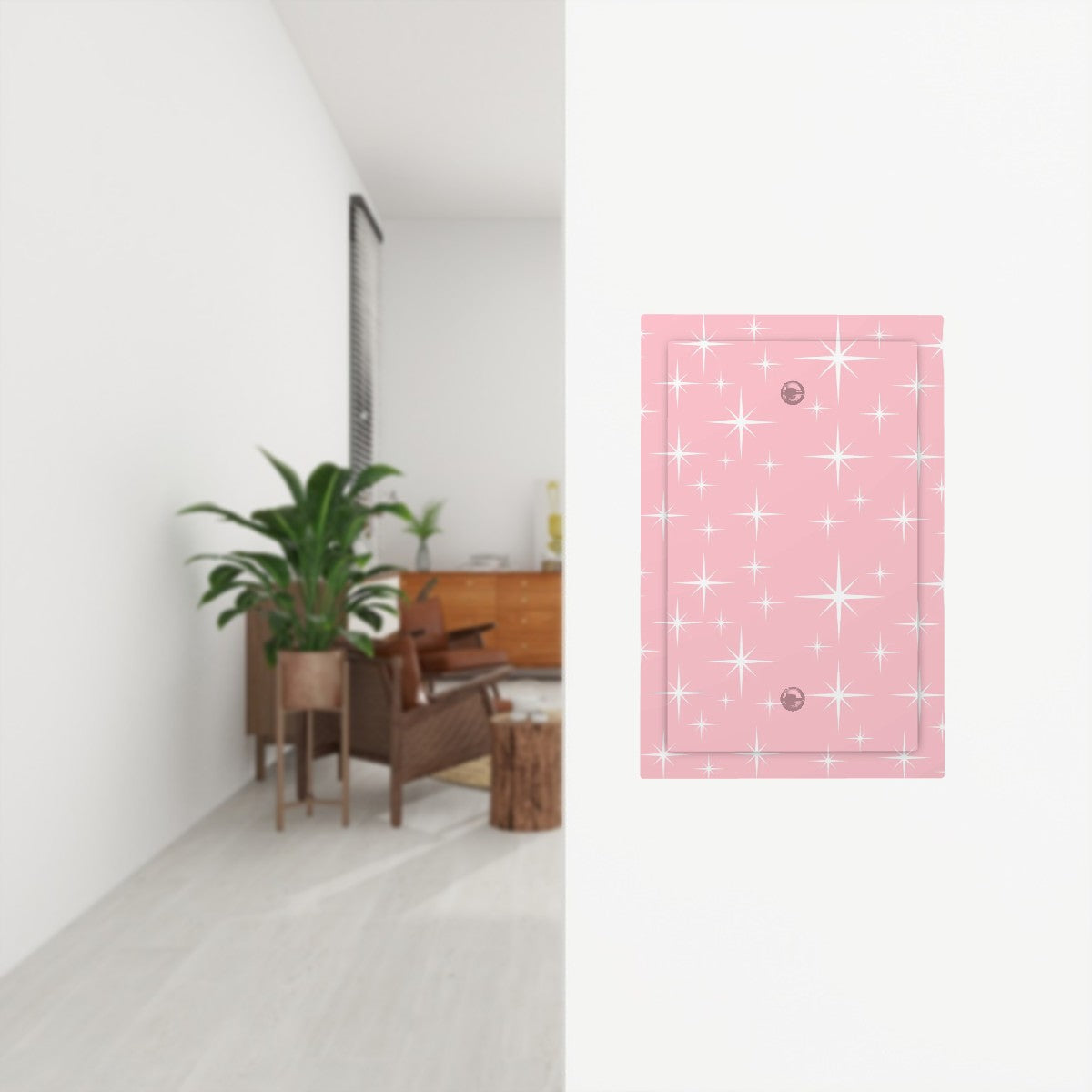 Mid Century Modern Pink Starburst Modern Switch Cover 1-Gang No Device - Mid Century Modern Gal