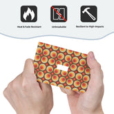 Retro Groovy Space Orbs, Orange Brown Faux Leather Texture Switch Cover 1-Gang 1 Toggle - Mid Century Modern Gal