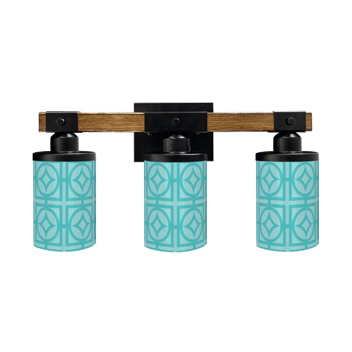 Breeze Block Mid Century Modern Blue Retro Mod Vanity Light Fixture - Mid Century Modern Gal