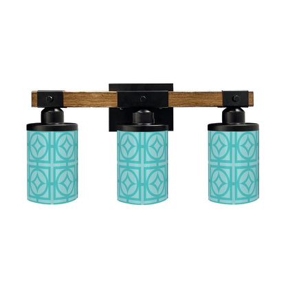 Breeze Block Mid Century Modern Blue Retro Mod Vanity Light Fixture - Mid Century Modern Gal