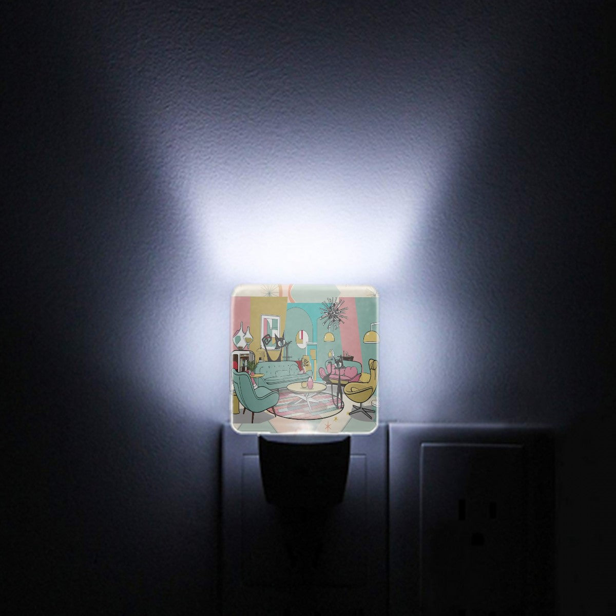 Cozy Cats, Mid Century Modern Vibe Kitshy Cute LED Night Light Set of 2 - Mid Century Modern Gal
