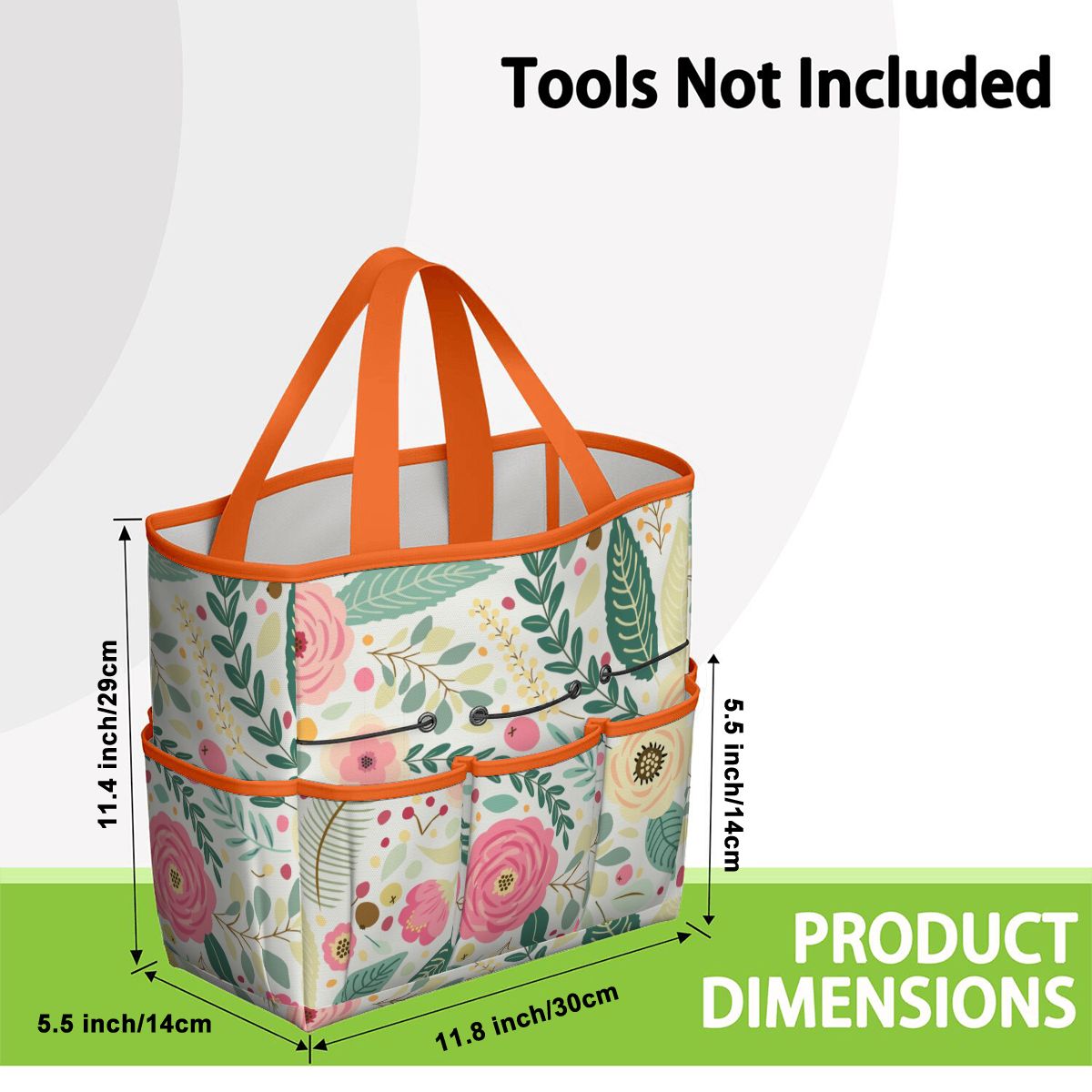 Floral Pink Mid Century Modern Garden Tool Bag