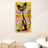 Atomic Groovy Cat Wall Art, Kitschy Retro Quirky Cat Lover Large Canvas Print - Mid Century Modern Gal