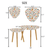 Modern Scandinavian Floral MCM Nesting Tables - Mid Century Modern Gal