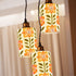 Scandinavian Modern Floral Orange And Green Cylindrical Glass Lampshades - Mid Century Modern Gal