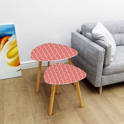 Mid Century Modern Nesting Tables | Stylish Art Deco Coral And White Mid Mod End Tables - Mid Century Modern Gal