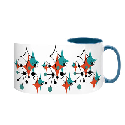 Mid Century Modern Atomic Starburst Sputnik Designed Large Colorful Mug (15oz)