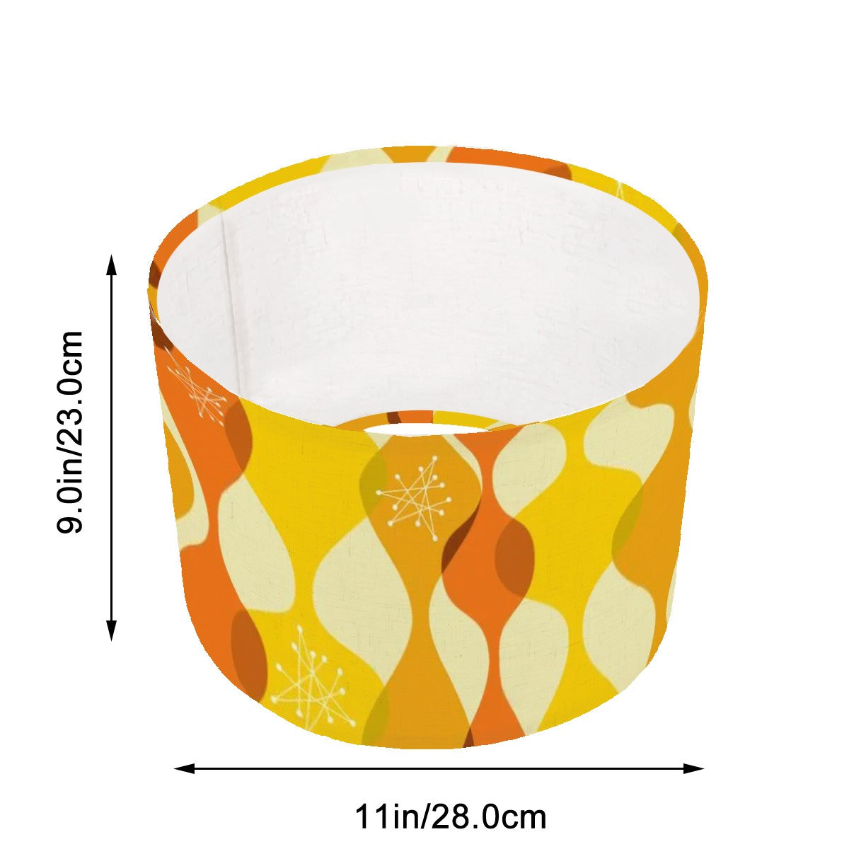 Mid Century Modern Mod Groovy Yellow Orange Lamp Shade ONLY - Mid Century Modern Gal