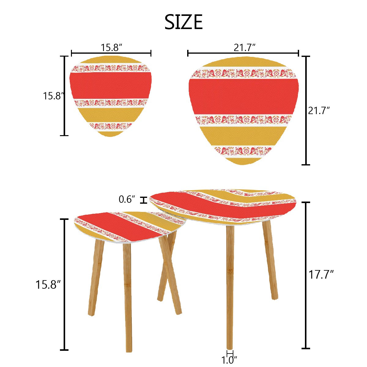 Pyrex Lover Collector Friendship Mustard Yellow, White, Burnt Red Nesting Tables - Mid Century Modern Gal