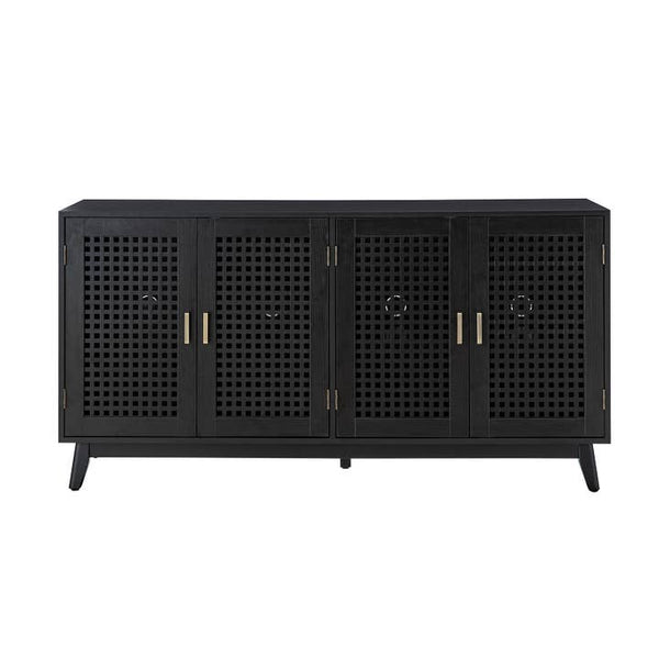 Alexis Sideboard - Black or Walnut - 58 x 15.8 x 29.5 in