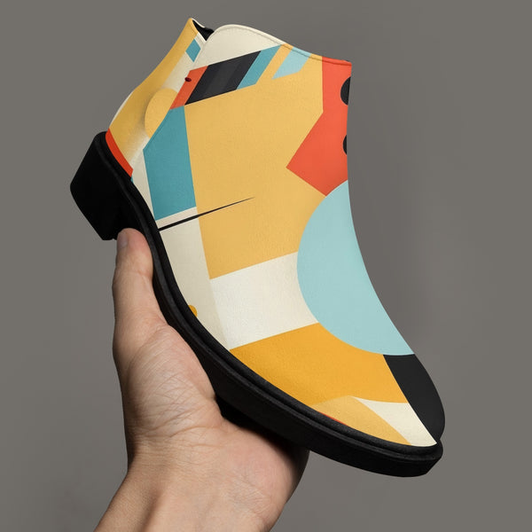 Mid Century Modern Bauhaus Designed Fashion Boots With Zipper (Unisex sizing)