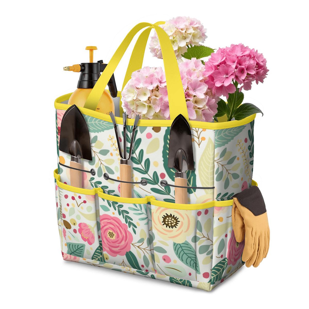 Floral Pink Mid Century Modern Garden Tool Bag - Mid Century Modern Gal