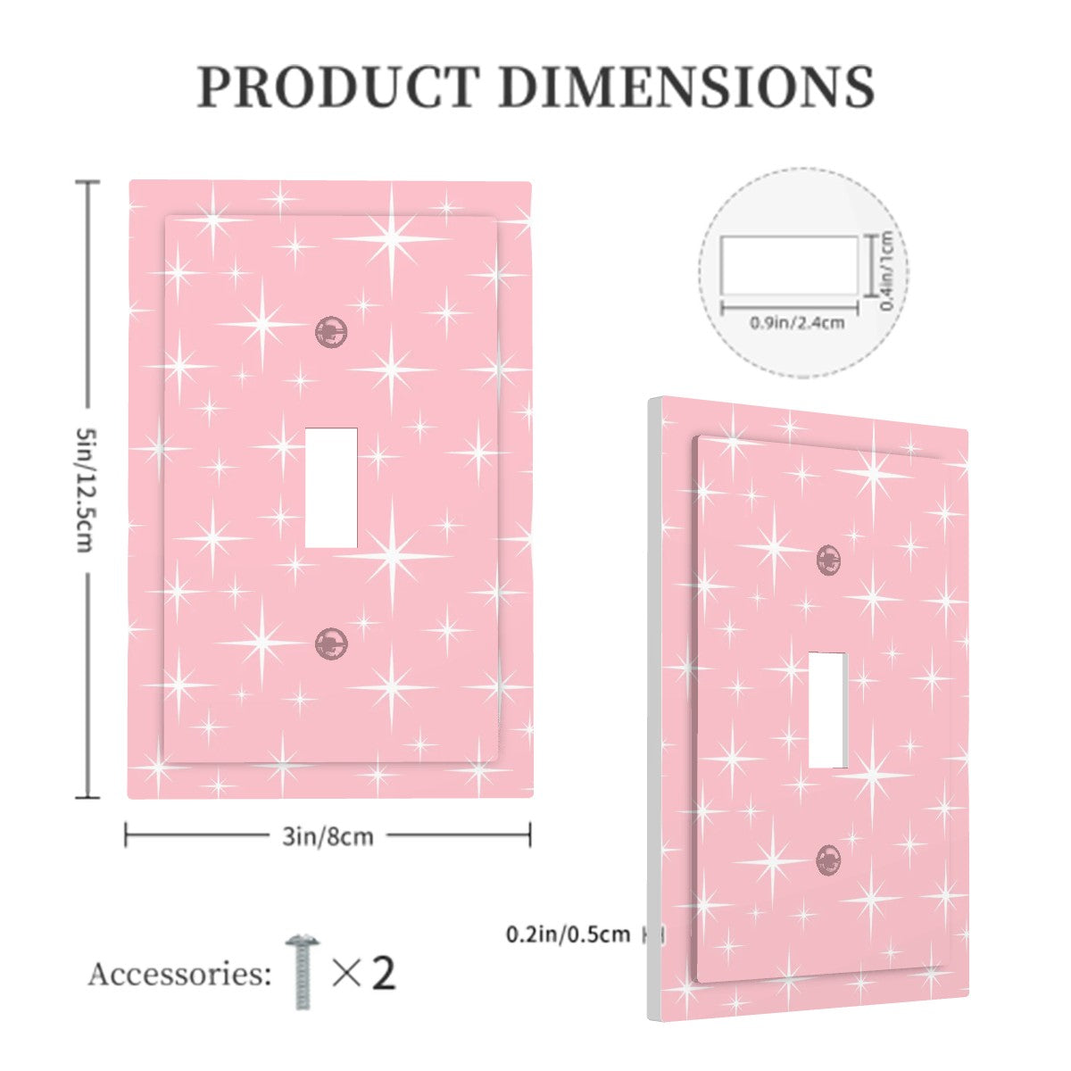 Mid Century Modern Pink Starburst Modern Switch Cover 1-Gang 1 Toggle - Mid Century Modern Gal