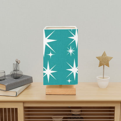 Atomic Cat Starburst Aqua Kitschy Mid Mod Square Table Lamp - Mid Century Modern Gal
