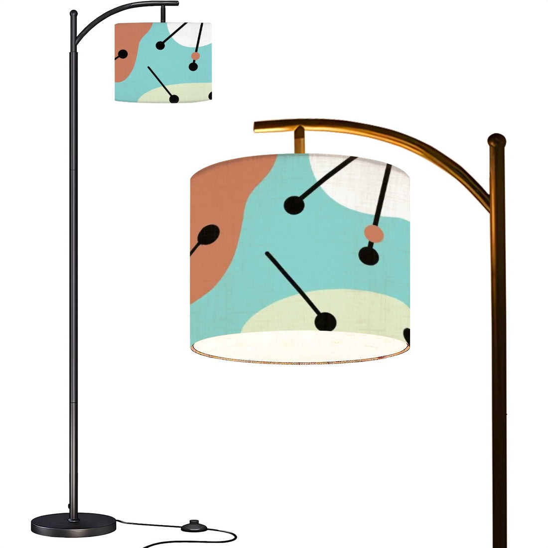 Mid Century Modern Amoeba Aqua Retro Arc Floor Lamp - Mid Century Modern Gal