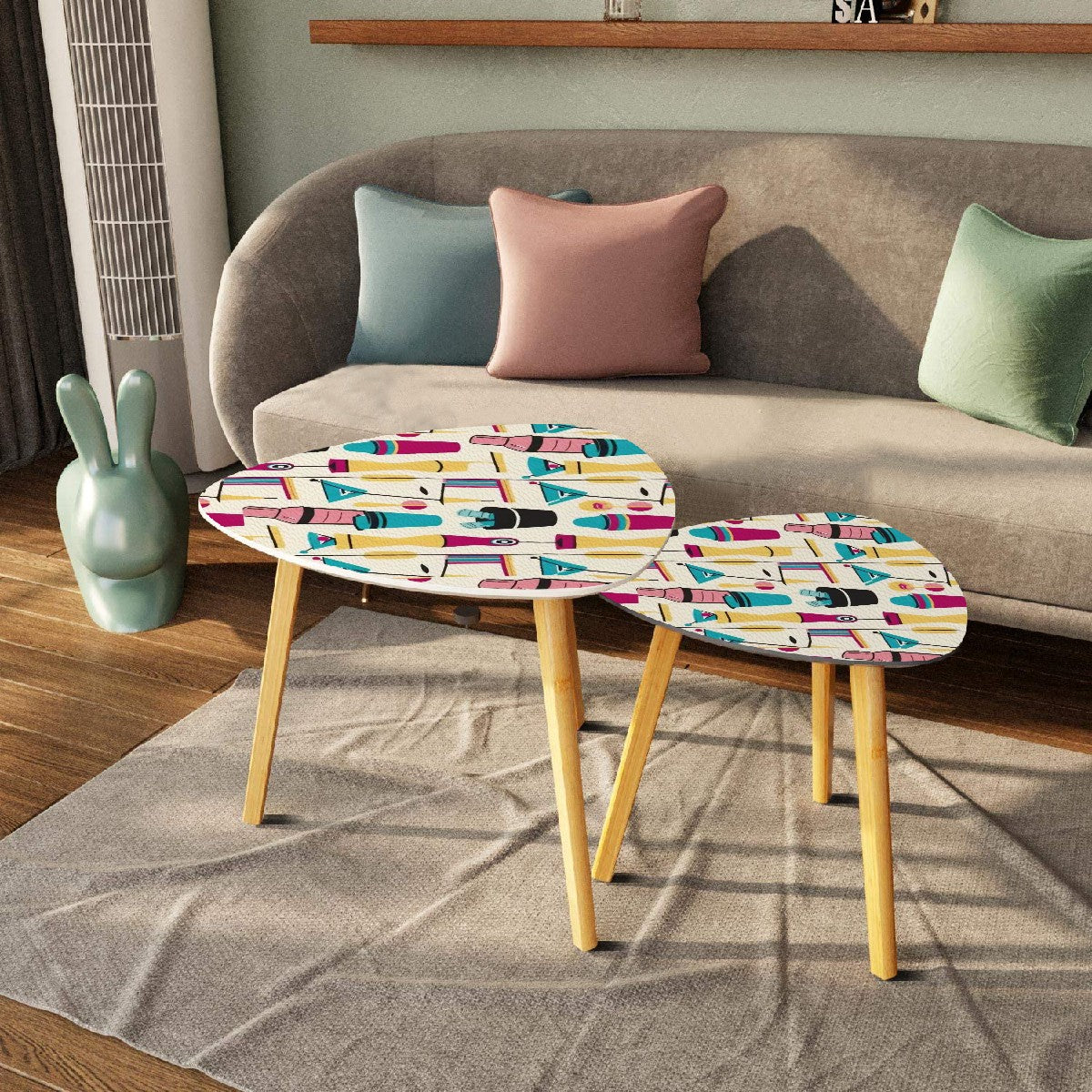 Mid Century Modern Kitschy Cocktail Tables, Pink, Aqua Yellow MCM Barware Accessories - Mid Century Modern Gal