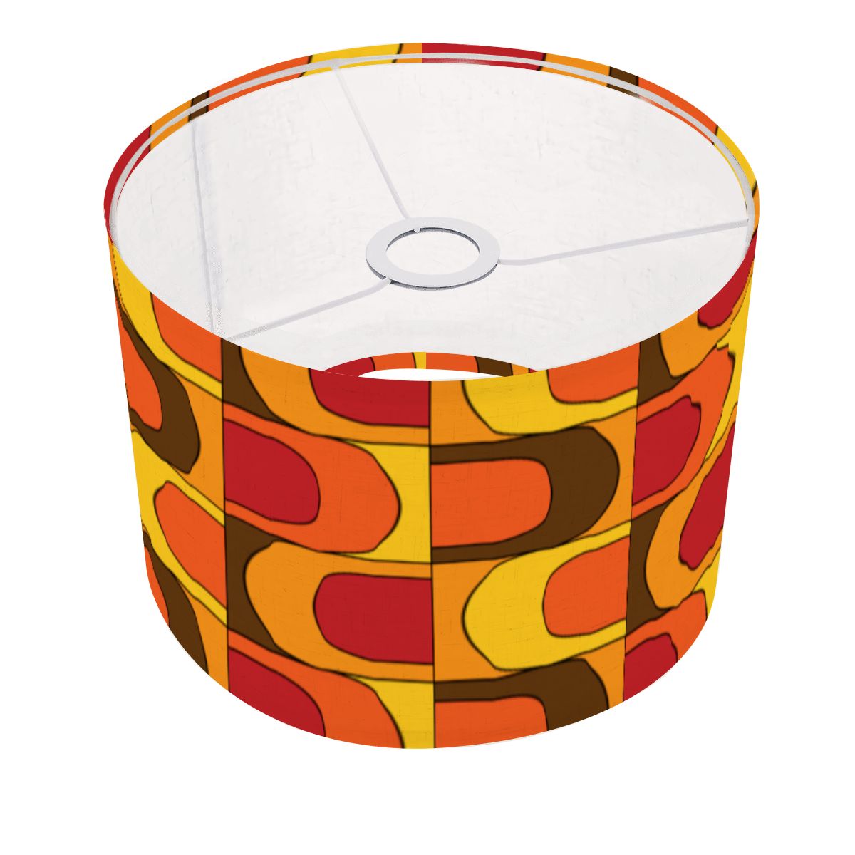 Retro 70s Groovy Mod Yellow Orange Red, Mid Century Modern Lamp Shade ONLY - For Arc Floor Lamps Only - Mid Century Modern Gal