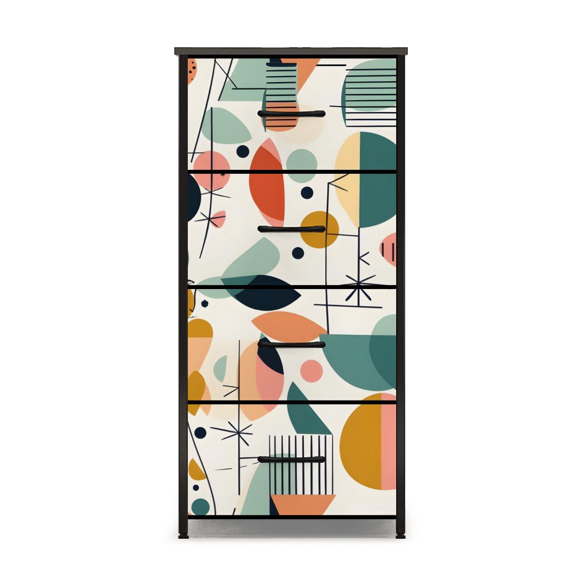 Modern Danish Scandinavian Designed Abstract Mid Century Modern 4-Drawer Dresser - Mid Century Modern Gal