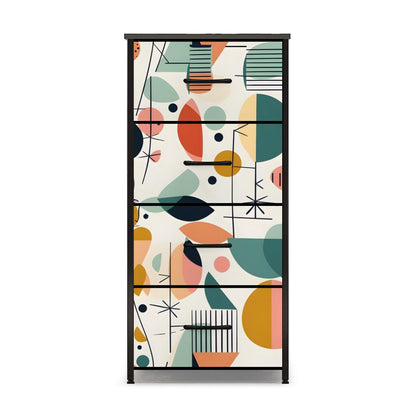 Modern Danish Scandinavian Designed Abstract Mid Century Modern 4-Drawer Dresser - Mid Century Modern Gal