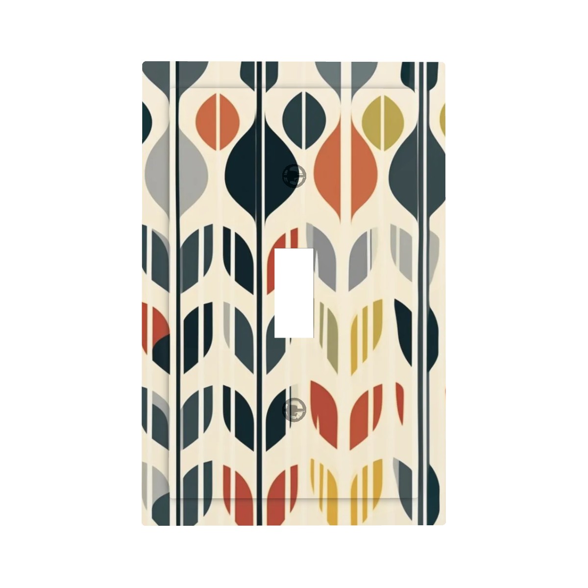 Mid Century Modern Scandinavian Flower Modern Danish  Switch Cover 1-Gang 1 Toggle - Mid Century Modern Gal