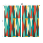 Mid Century Modern Window Curtains Aqua, Mustard Yellow, Brown, Burnt Orange  (two panels) - Mid Century Modern Gal