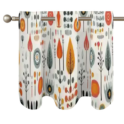 Modern Danish Scandinavian Floral Retro Mod Valance Curtains - Mid Century Modern Gal