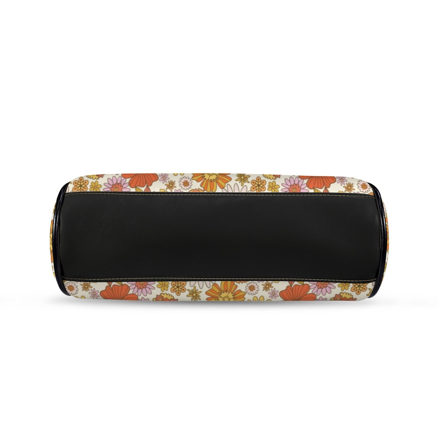 Groovy 60s Flower Power Orange Pink Yellow Floral Mid Century Modern Kisslock Crossbody Purse - Mid Century Modern Gal