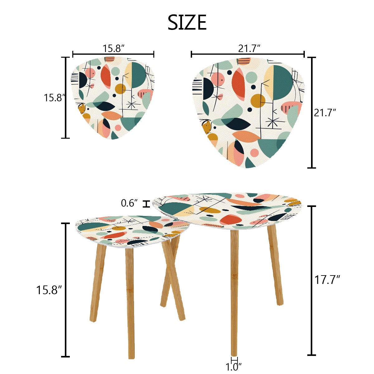 Mid Mod Geometric Scandi Designed Modern Danish Nesting Tables - Mid Century Modern Gal