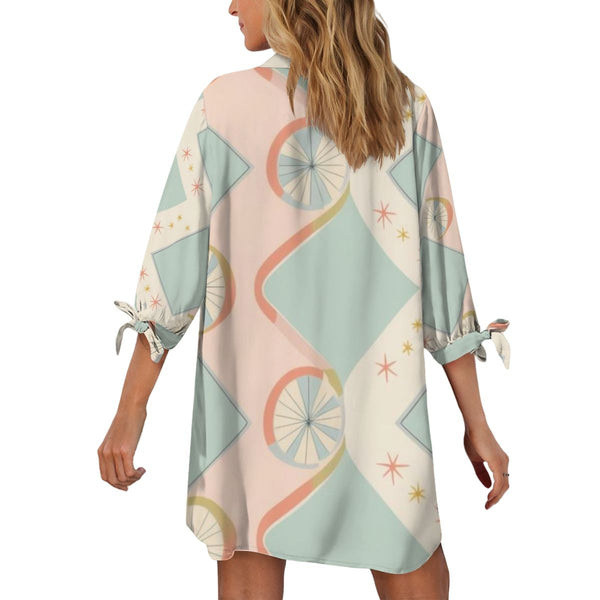 Mid Mod Atomic Retro Women's Three-Quarter Sleeve, Coverup