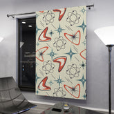 Atomic Boomerang, Mid Century Modern Designed Window Curtains, Nostalgic Space Age MCM Window Curtains Home Decor Blackout / 50" × 84"