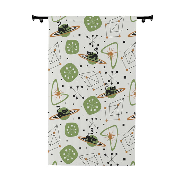 Atomic Cat, Space Age Atomic 50's Mid Century Modern Astro Stars Boomerange, MCM Window Curtains