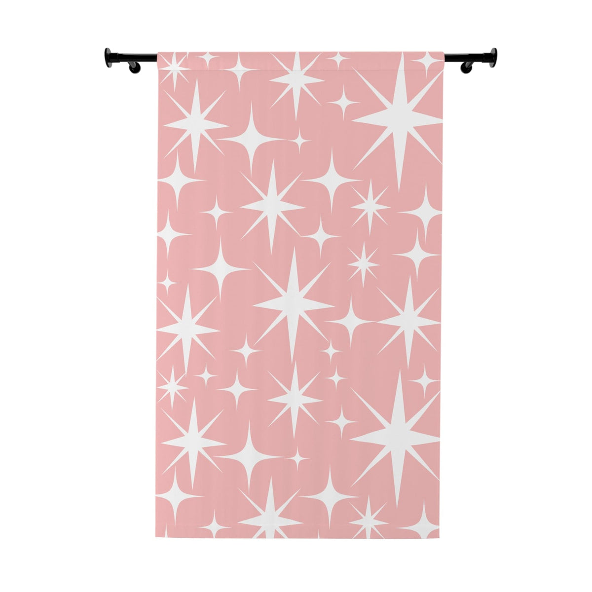 Mid Century Modern Atomic Pink, Diamond, Starburst, Retro Mod Window Curtains Home Decor Blackout / 50" × 84"