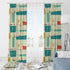 Mid Century Modern Geometric Retro Designs, Black Out Window Curtain Home Decor Blackout / 50" × 84"