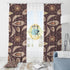 Mid Century Window Curtain, Brown, Lunar Space Age, Starbursts, Boomerangs, MCM Home Decor Home Decor Blackout / 50" × 84"