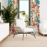 Modern Chinoiserie Fabric Window Curtain, Beautiful Exotic Birds, Floral, Dining Room, Living Room, Bedroom Curtains Home Decor Blackout / 50" × 84" Mid Century Modern Gal