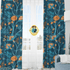 Modern Chinoiserie Fabric Window Curtain, Beautiful Exotic Blue, Orange, Floral Window Curtain Home Decor Blackout / 50" × 84"