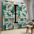Retro Tiki, Tropical Tucan Bird, Lemon, Blue And White Stripe, Beachy Vibe, Mod Blackout Window Curtains (1 Piece) Home Decor Blackout / 50" × 84"